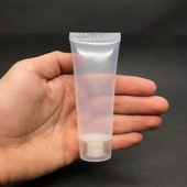 Şeffaf Boş Krem Tüpü 50ml , Vidalı Kapaklı Merhem Tüpü ,  Şeffaf Lipgloss Tüp 50 ml x 3 Adet thumbnail 1