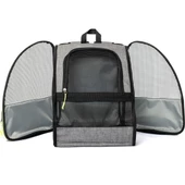 Brave Paws Piramit Model Kedi Köpek Çantası Yıkanabilir Hava Alan Plastik Fileli (GRİ) - 5