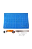 hodbehod A2 Mavi 60x45cm Çift Taraflı Kesim Altlığı Hobi Cutting Mat Set - 1
