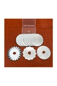İşkur Makina Yuvarlak Bıçak Rulet Disk Kumaş Karton Kesici 10 Adet Yedek Bıçağı Komple Kesim Seti 45mm - 2