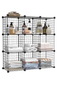 hodbehod 9 Bölmeli Metal Çok Amaçlı Raf Dolap Organizer - 1