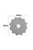 İşkur Makina Yuvarlak Bıçak Rulet Disk Kumaş Karton Kesici 10 Adet Yedek Bıçağı Komple Kesim Seti 45mm - 4