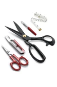 hodbehod 11 No 28 Cm Siyah Saplı Çelik Somunlu Profesyonel Kumaş Kesim Makası Set - 2
