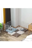hodbehod 12 Panel Metal Beyaz Renk Evcil Küçük Hayvan Kedi Köpek Kuş Evi Kafesi Oyun Parkı - 2