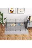 hodbehod Evcil Küçük Hayvan Kedi Köpek Kuş Evi Kafesi Oyun Parkı Portatif Taşınabilir Metal Tel 12 Panel - 3