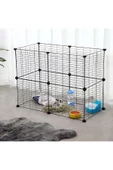 hodbehod Evcil Küçük Hayvan Kedi Köpek Kuş Evi Kafesi Oyun Parkı Portatif Taşınabilir Metal Tel 12 Panel - 5