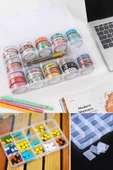hodbehod 15 Bölmeli Vida Çivi Dübel Ayarlanabilir Organizer Plastik Kutu 3 Adet - 3