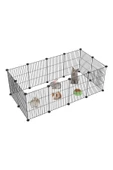 hodbehod Evcil Küçük Hayvan Kedi Köpek Kuş Evi Kafesi Oyun Parkı Portatif Taşınabilir Metal Tel 12 Panel - 1