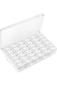 hodbehod 36 Ayarlanabilir Bölmeli Kolye Yüzük Takı Kutusu Organizer Düzenleyici Plastik Kutu 27.5x19.5x4.2 - 4