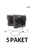 ERKAN 5 Paket (5.000 Adet) Kilitli Etiket Ipi Siyah Renk - 1