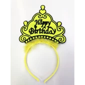 Happy Birthday Yazılı Neon Renk Taç 12 Adet thumbnail 2