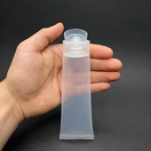 Şeffaf Boş Krem Tüpü 100ml , Fliptop Kapaklı Merhem Tüpü ,  Şeffaf Lipgloss Tüp 100 ml x 3 Adet thumbnail 1