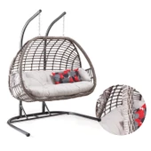 Capri Swing Oylat Çiftli Rattan Bahçe Salıncağı | Balkon Salıncağı - 4
