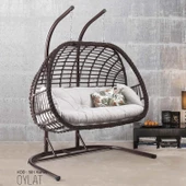 Capri Swing Oylat Çiftli Rattan Bahçe Salıncağı | Balkon Salıncağı - 1