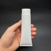 Beyaz Boş Krem Tüpü 100ml , Vidalı Kapaklı Merhem Tüpü ,  Beyaz Lipgloss Tüp 100 ml x 3 Adet thumbnail 1