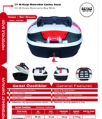 Arwic CV 46 Litre Kargo Motosiklet Çantası Beyaz - 5