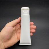 Beyaz Boş Krem Tüpü 100ml , Fliptop Kapaklı Merhem Tüpü ,  Beyaz Lipgloss Tüp 100 ml x 3 Adet thumbnail 1