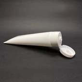 Beyaz Boş Krem Tüpü 100ml , Fliptop Kapaklı Merhem Tüpü ,  Beyaz Lipgloss Tüp 100 ml x 3 Adet thumbnail 2