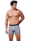 Gümüş Erkek Çizgili Likralı Spor Boxer 3114 thumbnail 1