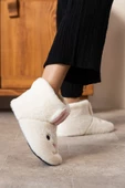 Albishoes Kadın Tavşan Figürlü Ev Botu Panduf Anne Çocuk Yumuşak Rahat Sessiz Taban Ev Ayakkabısı - 2