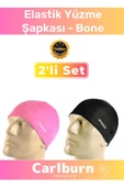 Özel Üretim Su Geçirmez Silikon Yüzücü Havuz Deniz Bonesi Elastik Yüzme Şapkası 2'li Set thumbnail 1