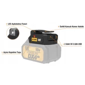 CAT DA18099 18Volt 2A Çift Çıkışlı USB Port + LED Fener (Akü Dahil Değildir) - 7