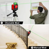 KOBB KBL30GTP 25 Metre Profesyonel Yatay 360° ve Dikey Otomatik Hizalamalı Yeşil Çapraz Çizgi Lazer Distomat + Tripod - 2
