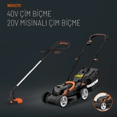 WORX WG927E 40Volt 2.0Ah. Li-ion 34cm Profesyonel Şarjlı Çim Biçme + WG157E.9 20Volt Misinalı Çim ve Kenar Kesme - 2