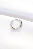 Yassı Silver Renk Ayarlanabilir Yüzük - TJ-BYK3100 - 2