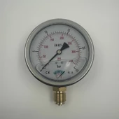 Manometre Gliserinli Alttan Çıkışlı Q100 - 0 - 25 Bar 1/2 - 2