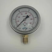 Manometre Gliserinli Alttan Çıkışlı Q100 - 0 - 25 Bar 1/2 - 5