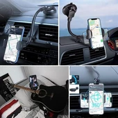 Telefon Tutucu Ayarlanabilir Vakum Kilitli Cam ve Torpidoya Takılabilen Tutucu - 7