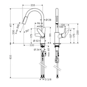hansgrohe Focus Spiralli Eviye Bataryası E2 240 Pull-Out Tek Kol. EB. 31815000 - 3