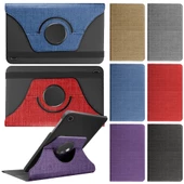 Samsung Galaxy Tab A T510/T515/T517 Kılıf Fabric 360 Derece Döner Standlı - 1