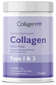 Collagen Powder 500g, %100 Saf, Doğal Çift Hidrolize Kolajen Peptitler (50 PORSİYON) - 1