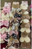 Ayıcık Kulaklı Peluş Lastikli Toka Farklı Renklerde 10 Adet - 1