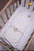 Babyhola Triko Battaniye Kundak Tokası Pamuk Örtü Bere 4'lü Kutulu Set Bebek Hediyesi 12799 - 2