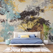 Ağaç Silueti Halı Deseni Duvar Kağıdı Baskı thumbnail 2