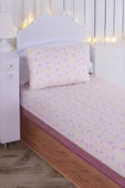 Upstyle Pes Lastikli Çarşaf Seti Tek Kişilik Unicorn Dreams Kombin Bej - 1