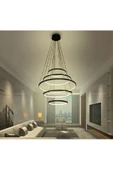 Lina / Sarkıt Avize / 60-80-90-80-60 cm / Antrasit Gövde / 3 Renk - 1