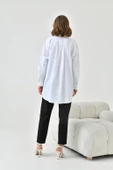FTZ Women Kadın File Cepli Poplin Gömlek  Ekru 30768 thumbnail 7