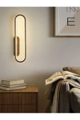 Manzo / Led Aplik / Elips / 50 cm / Antrasit Gövde / 3 Renk Işık - 1