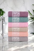 Terry Home Sare Organik Pamuklu 6 Adet El-Yüz Havlu Seti 50x90 cm - 2