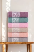 Terry Home Sare Organik Pamuklu 6 Adet El-Yüz Havlu Seti 50x90 cm - 4