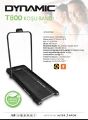 Dynamic T800 Katlanabilir Bluetooth'lu Uzaktan Kumandalı Uygulama Destekli Koşu Bandı - 6