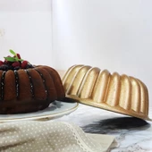 Serenk Fun Cooking Arya Alüminyum Döküm Granit Kaplama Kek Kalıbı 25 cm Sarı - 8