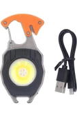 Çok Fonksiyonlu Mini Led Lamba Anahtarlık ve Çakmak USB Şarjlı Kamp İçin Taşınabilir Tam 5 Modlu - 5