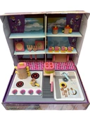 Minik Şeflerin Rüyası: Standlı Ahşap Minyatür Oyuncak Komple Mutfak Seti - 1