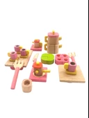 Minik Şeflerin Rüyası: Standlı Ahşap Minyatür Oyuncak Komple Mutfak Seti - 4