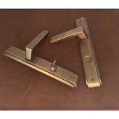 Bella Antik Sarı Lüx Zamak Aynalı Wc Banyo Kapı Kolu Sol Basar 1 Takım thumbnail 5